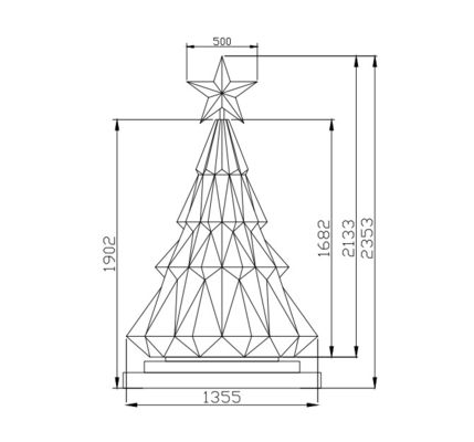 P1.5 GOB Creative LED Display Christmas Tree Screen untuk Mal Perbelanjaan Toko Hotel