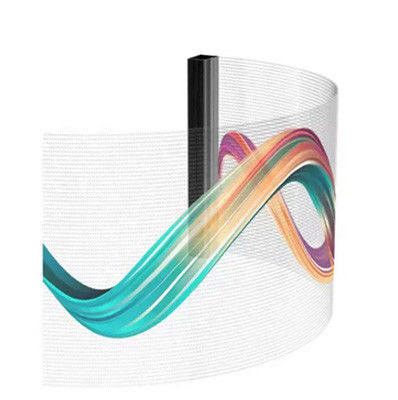 90% Transparansi Full Color LED Screen 3840hz Transparan LED Wall Display